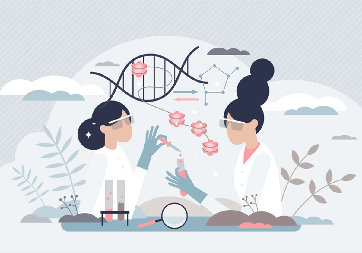 Depiction of chromosomes unwinding into chromatin, nucleosomes, and DNA with common epigenetic changes, including histone tail methylation, phosphorylation, acetylation, and ubiquitination, and CpG island DNA methylation. Depiction of chromosomes unwinding into chromatin, nucleosomes, and DNA with common epigenetic changes, including histone tail methylation, phosphorylation, acetylation, and ubiquitination, and CpG island DNA methylation.